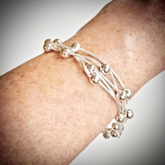 NWT Sterling Silver Ball-Snake Chain Bracelet - Picture 4 of 4